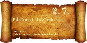 Ménesi Tünde névjegykártya