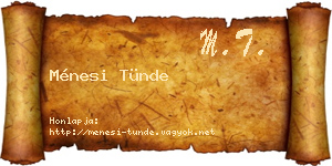 Ménesi Tünde névjegykártya